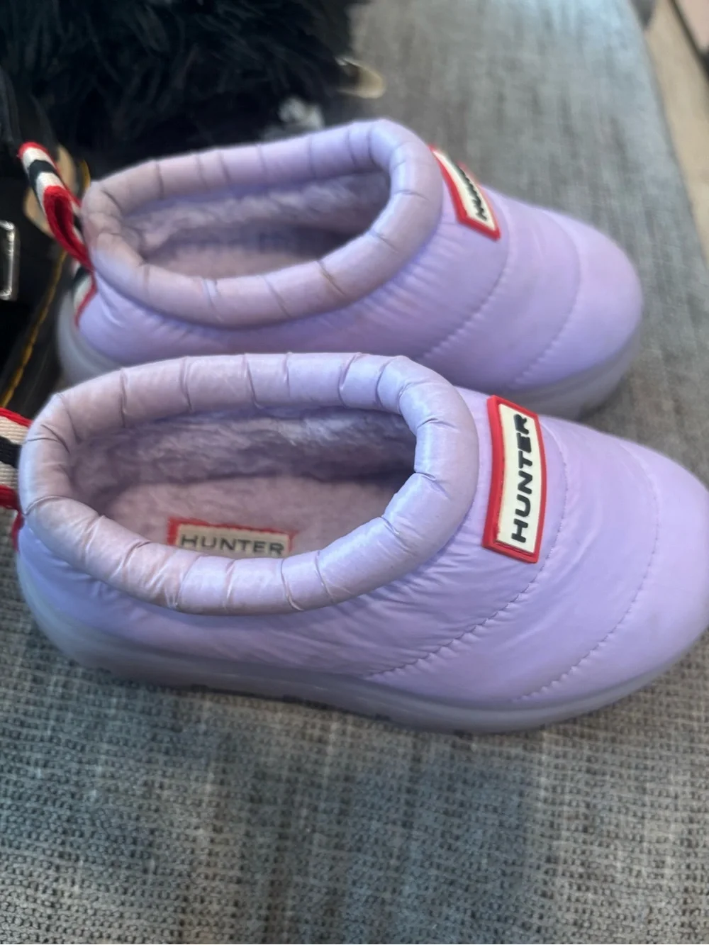 Hunter Kids' Lavender Quilted Slip-On Mules
